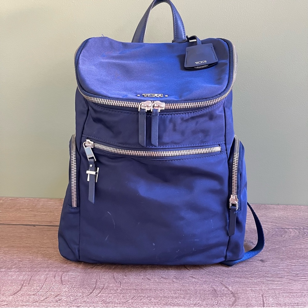 $345 TUMI Voyageur Bethany Nylon Backpack Ultramarine w/ Silver Hardware